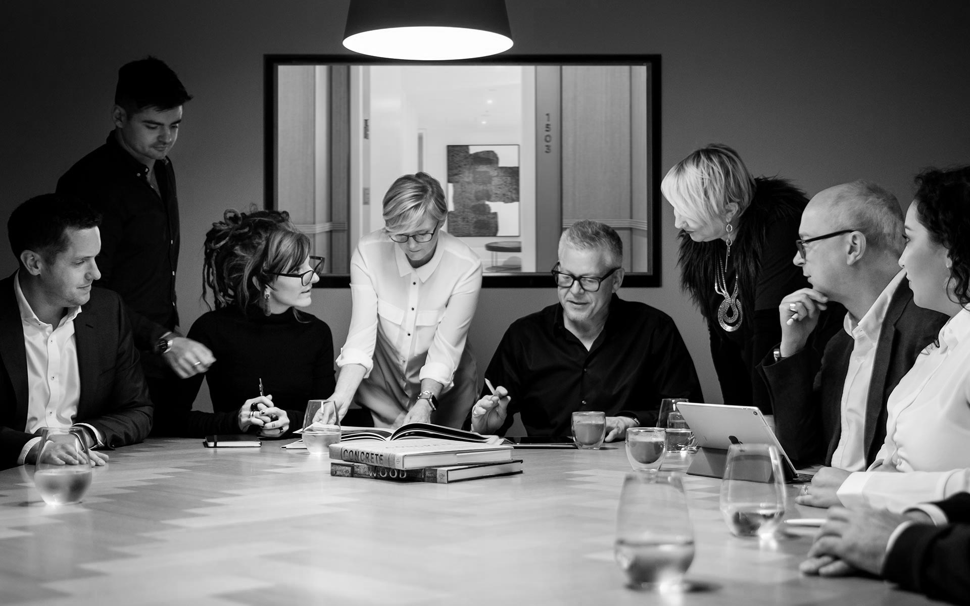 Derby Street - the team around a conference room table